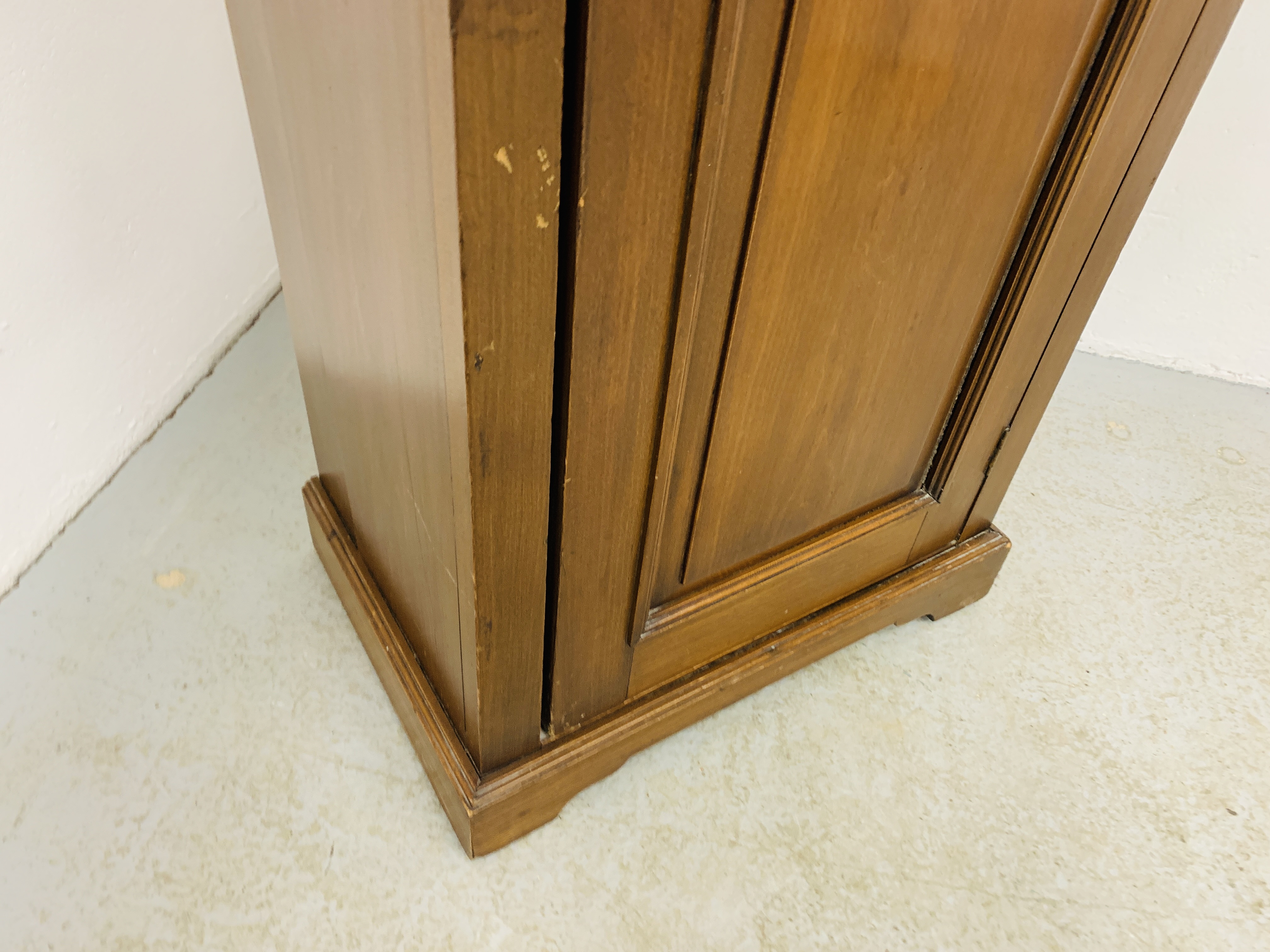 A HARDWOOD CABINET WITH PANEL DOOR AND SHELVED INTERIOR - W 50CM. D 35CM. H 100CM. - Image 6 of 7