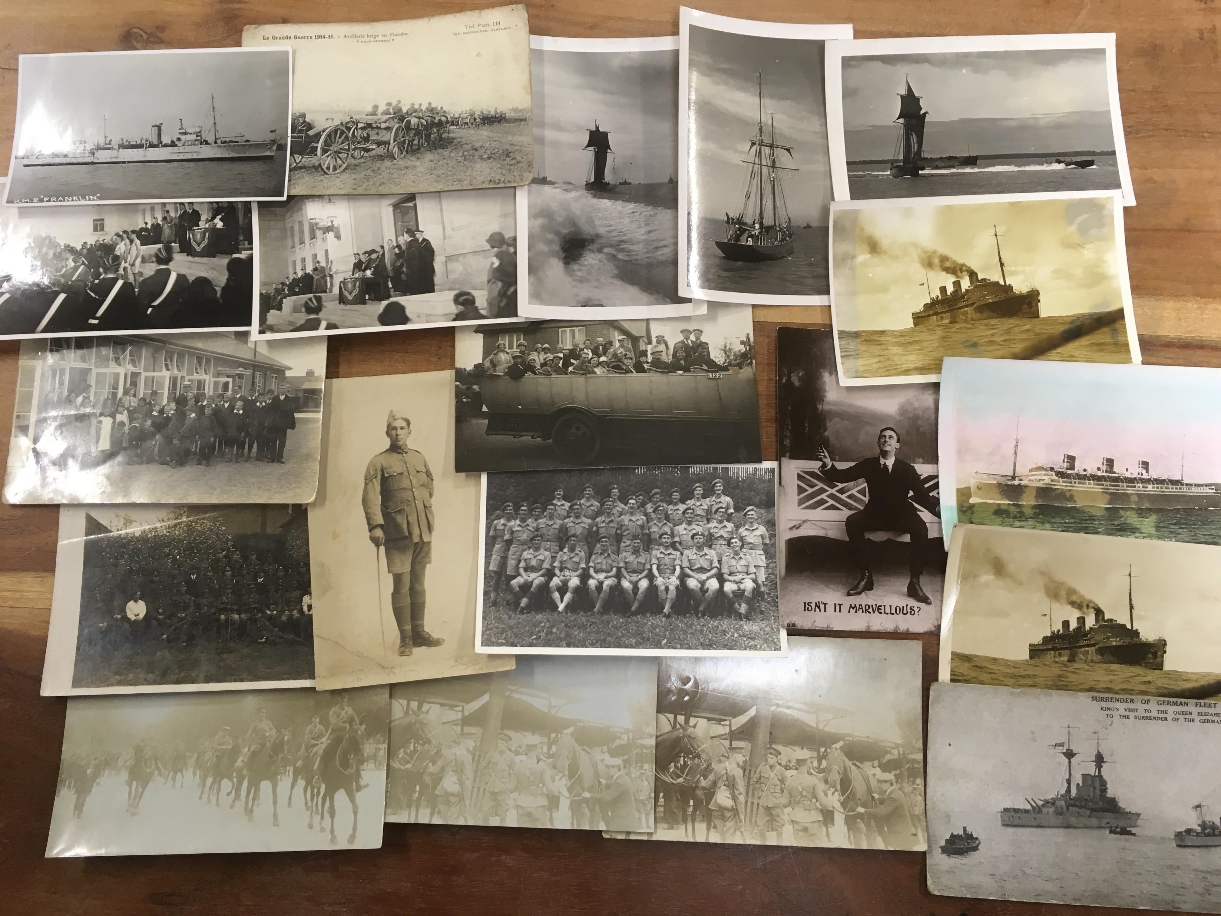 BOX OF POSTCARDS WITH SOCIAL HISTORY PORTRAITS, FEW SHIPS, MILITARY ETC ALSO PHOTOGRAPHS ETC. - Image 3 of 3