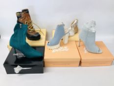 5 X PAIRS OF ASSORTED LADIES DESIGNER SHOES AND BOOTS (BOXED AS NEW)