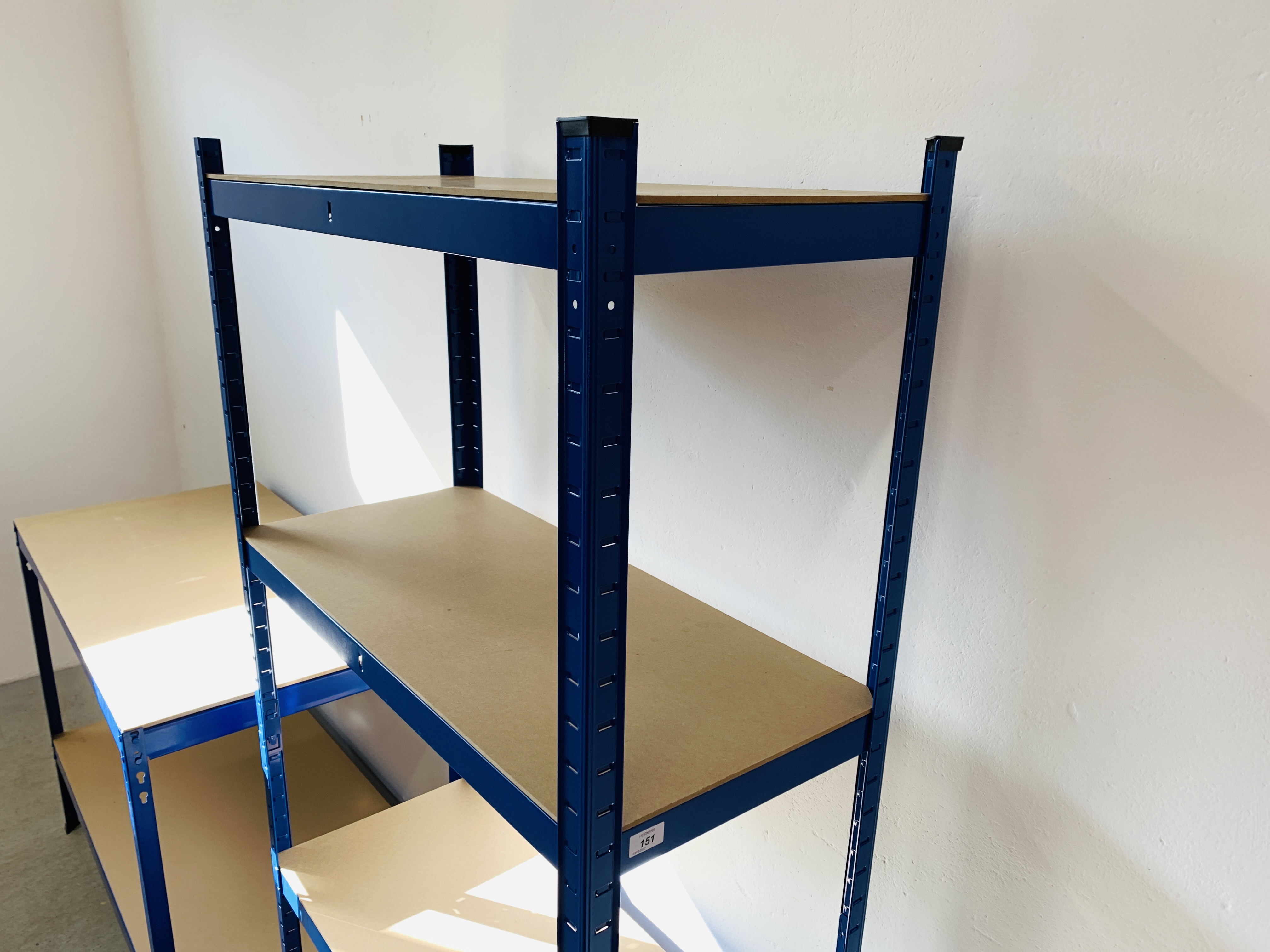 STEEL FRAMED FOUR TIER WORKSHOP SHELVING WIDTH 90CM. DEPTH 40CM. HEIGHT 183CM. - Image 3 of 7