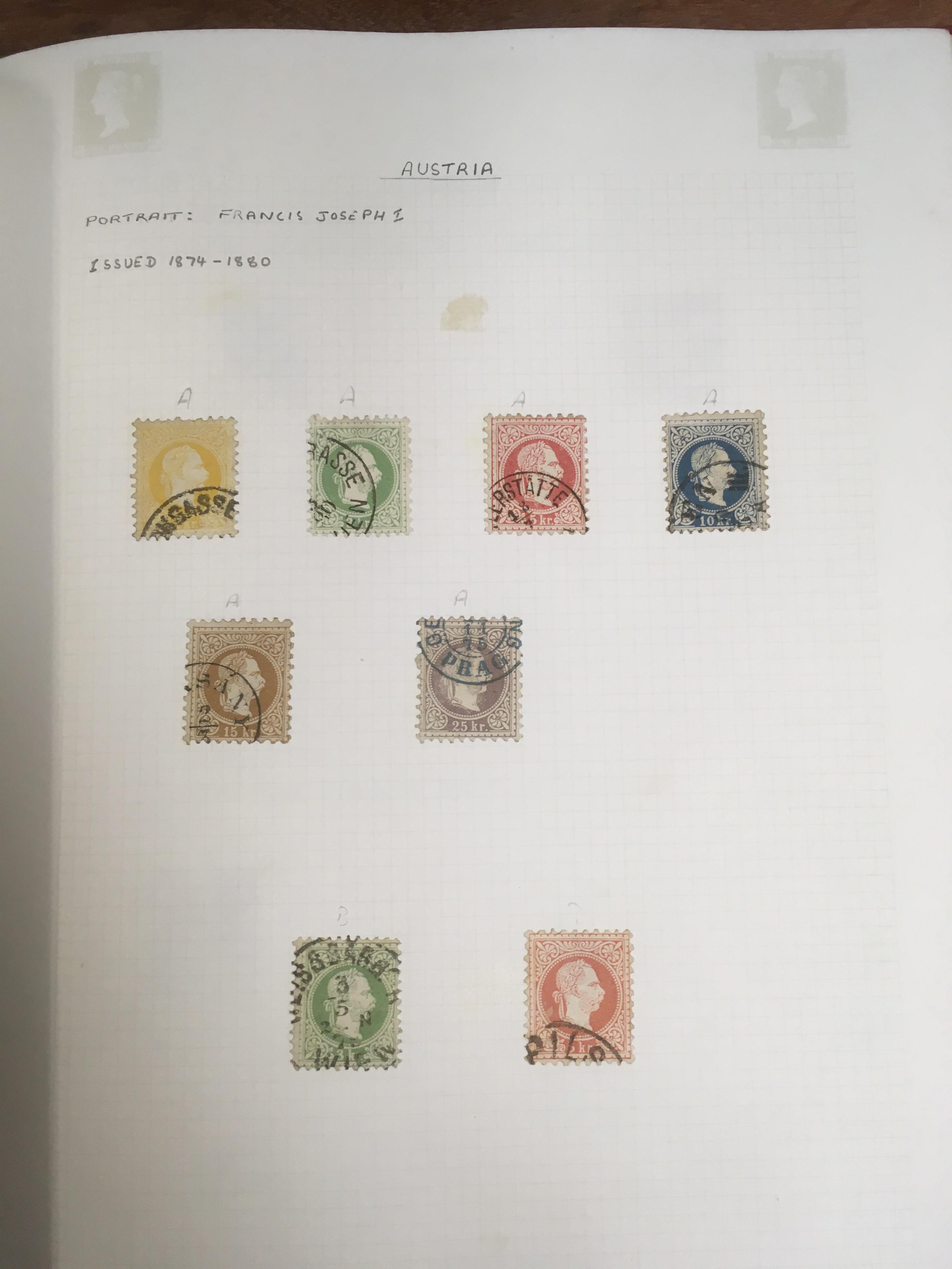 BOX OF STAMPS IN ALBUMS AND ON LEAVES, MUCH EUROPEAN WITH AUSTRIA, - Image 3 of 6