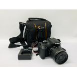 CANON EOS REBEL T5 DIGITAL SLR CAMERA BODY FITTED WITH CANON 18-55 MM LENS WITH CAMERA BAG AND