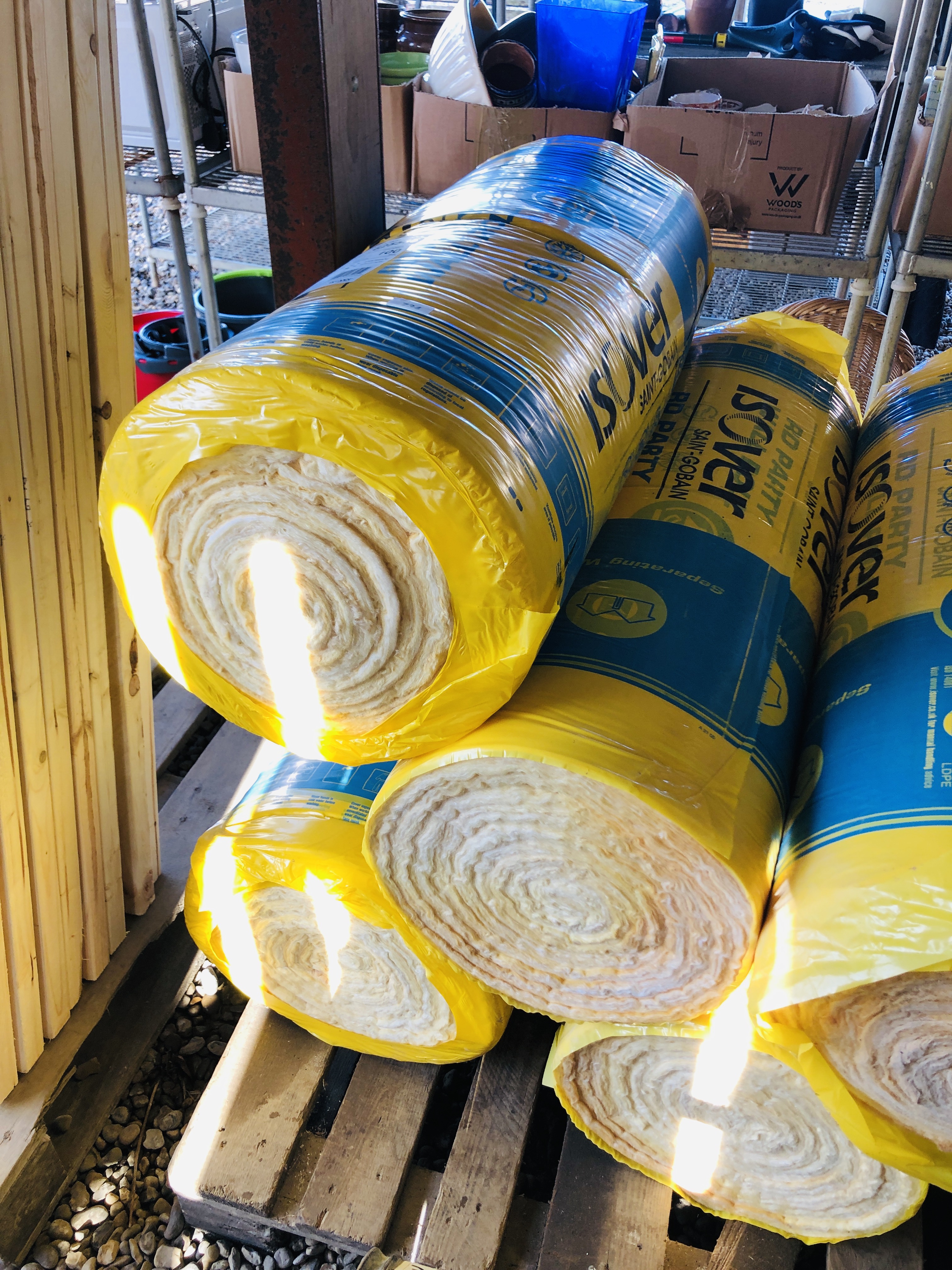 4 X ROLLS ISOVER 100MM PARTY WALL INSULATION