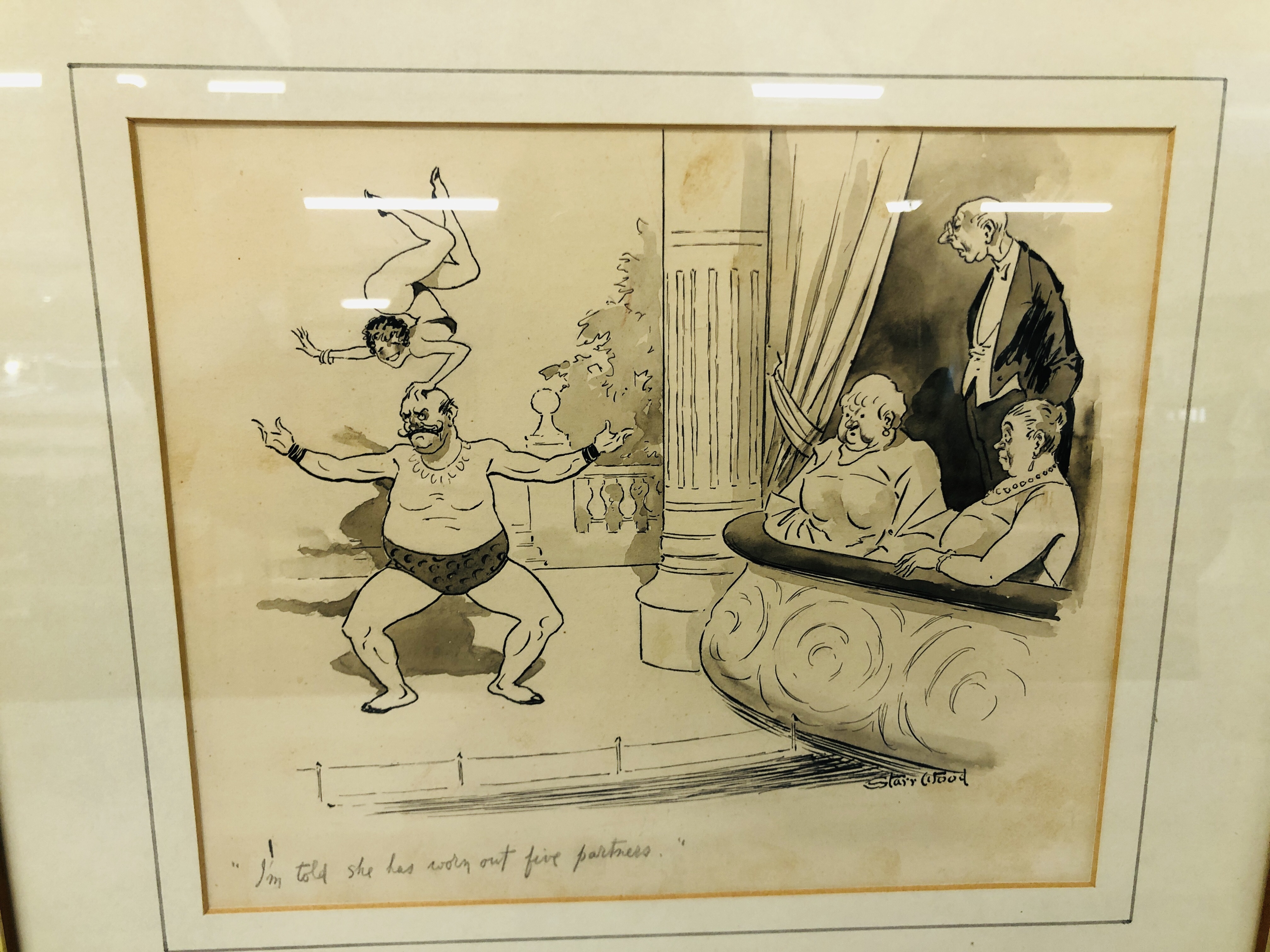 A VINTAGE ORIGINAL PEN AND INK CARTOON SKETCH, - Image 2 of 4