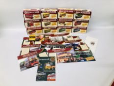 12 BOXED DIE-CAST GREAT BRITISH BUSES ALONG WITH ATLASES
