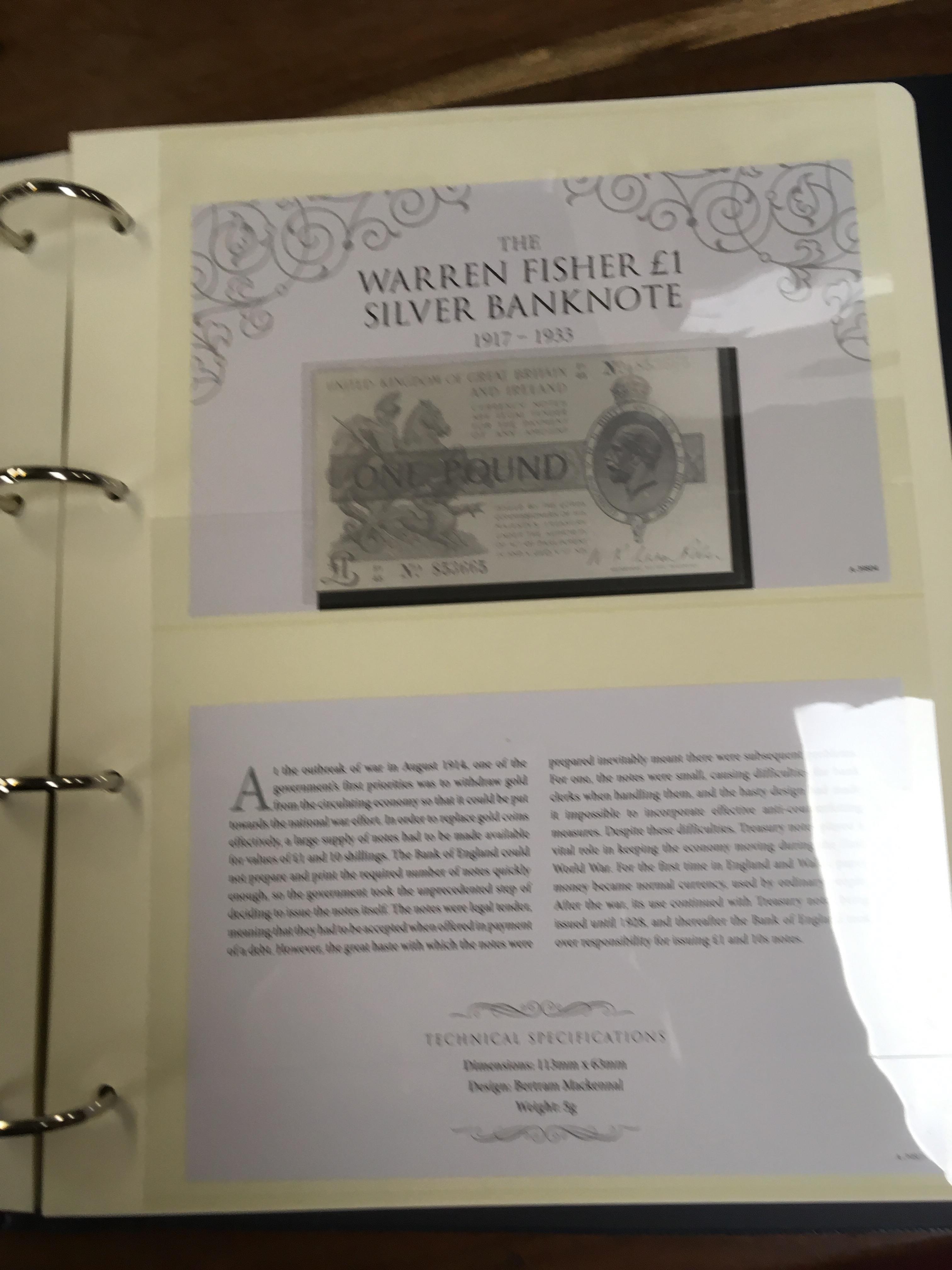 WESTMINSTER "THE HISTORIC SILVER BANKNOTE COLLECTION" IN ALBUM (13 ITEMS). - Image 3 of 4