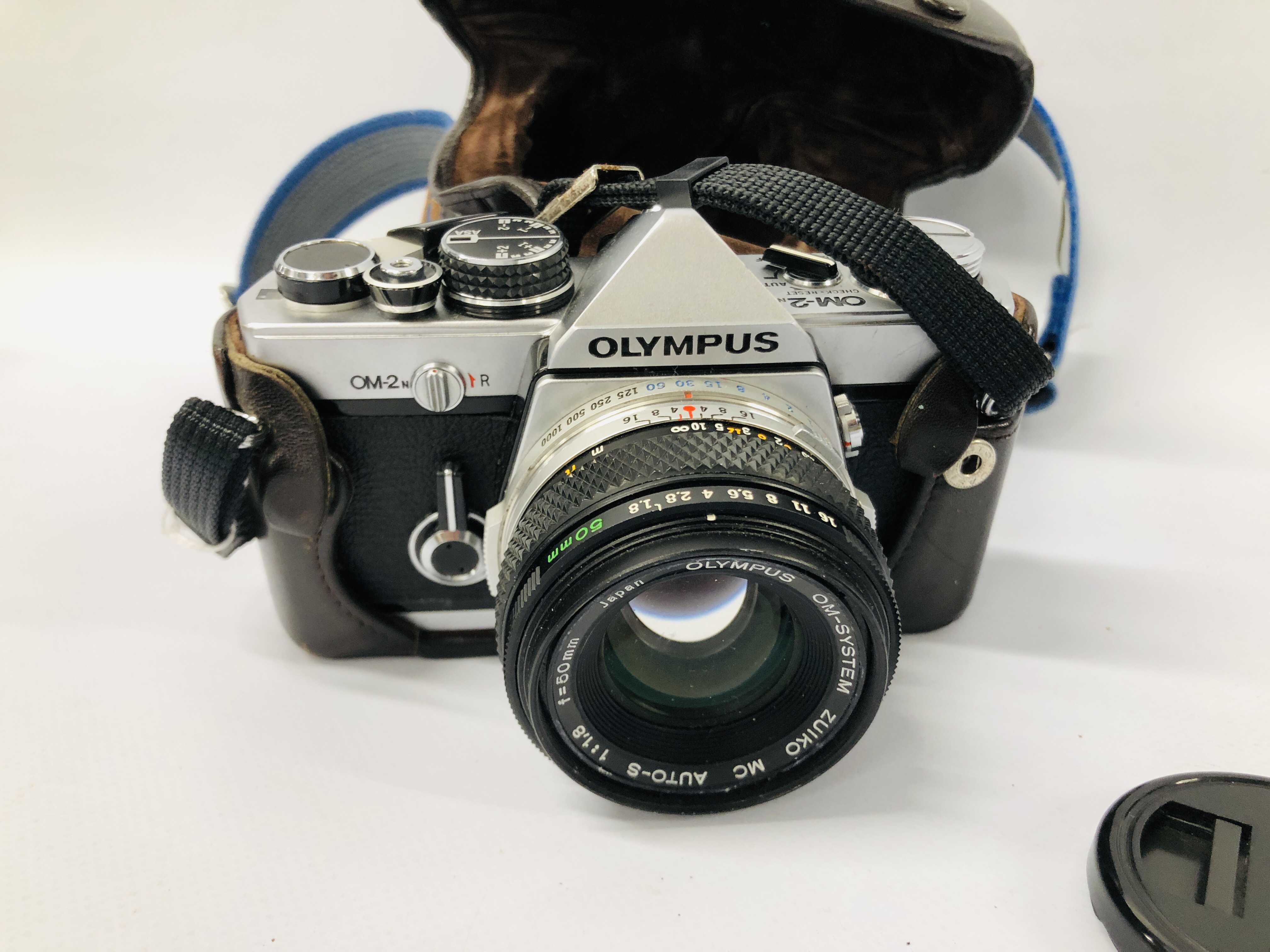 2 X DIGITAL CAMERAS - OLYMPUS OM-2N SLR 35MM CAMERA AND LEATHER CASE, - Image 6 of 8