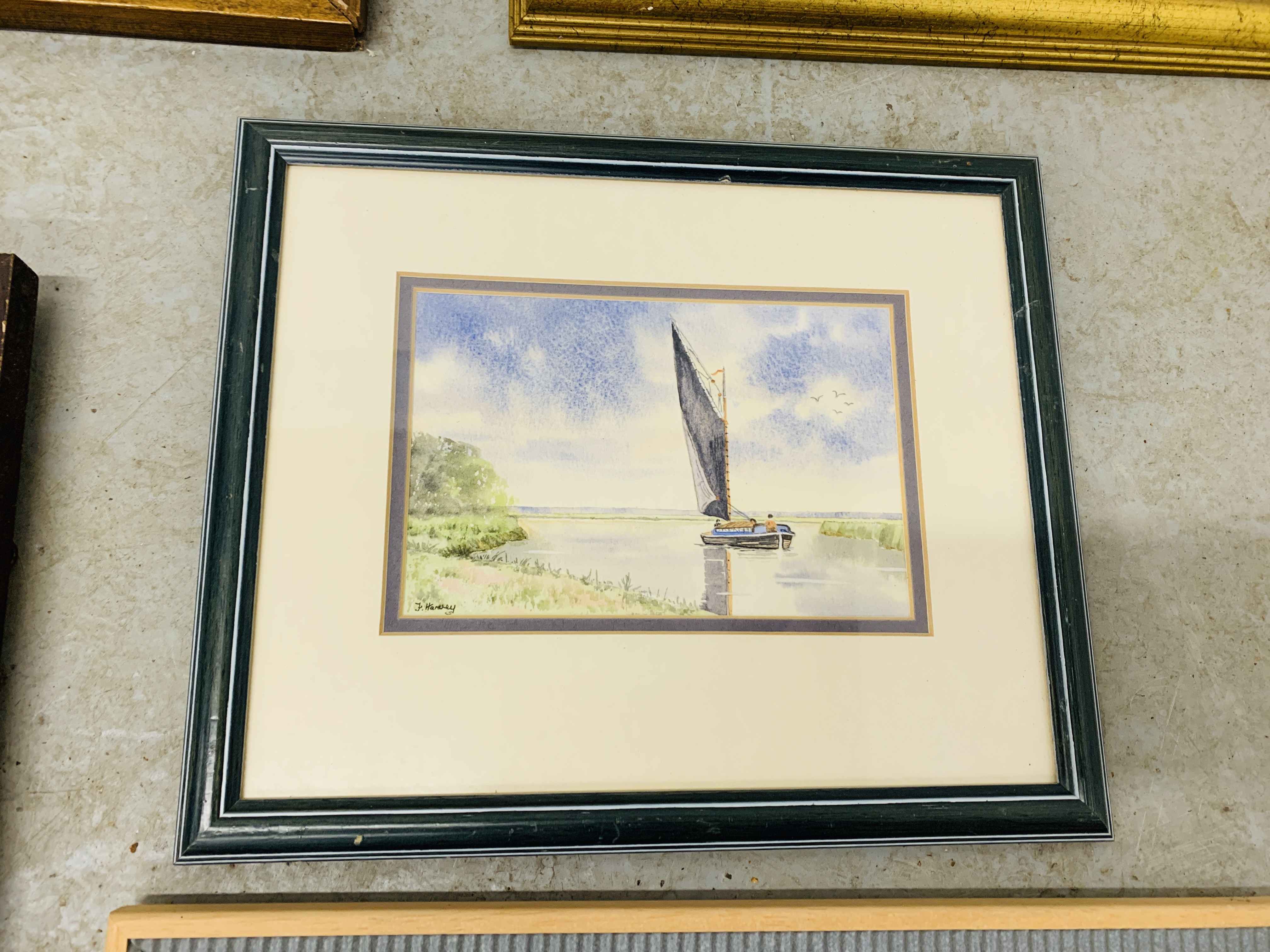 TEN VARIOUS FRAMED OIL, WATER COLOURS AND PRINTS. - Image 3 of 11