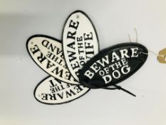 (R) 4 OVAL CAST IRON SIGNS