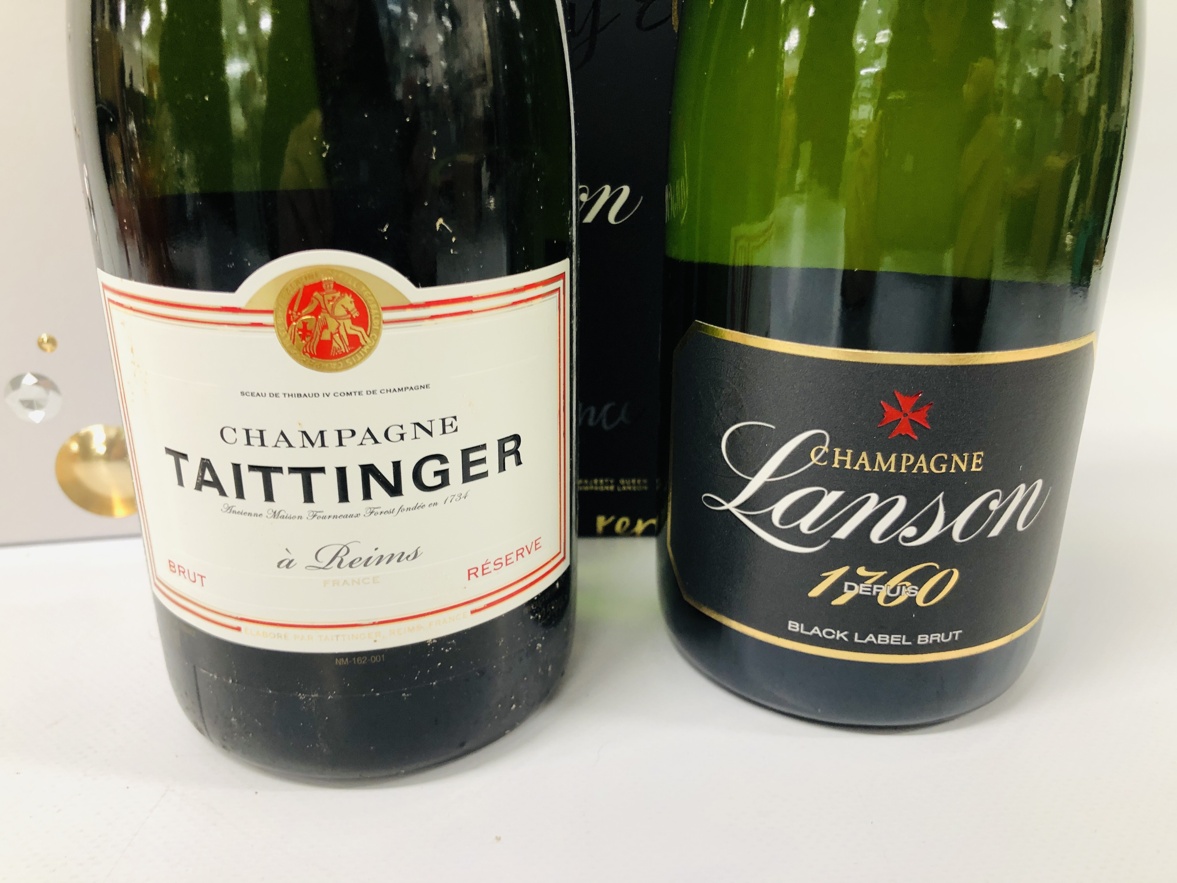 2 X BOTTLES OF CHAMPAGNE - LANSON BLACK LABEL AND TAITTINGER BRUT RESERVE - Image 2 of 3