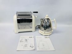 DUALIT TOASTER AND 1 LITRE MINI JUG KETTLE AND INSTRUCTION MANUALS - SOLD AS SEEN.