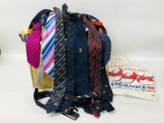 COLLECTION OF ASSORTED TIES TO INCLUDE MANY SILK ETC.