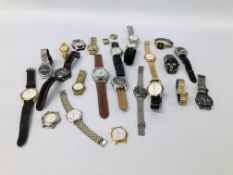 BOX OF ASSORTED MAINLY GENTS WRIST WATCHES TO INCLUDE DESIGNER BRANDS, ETC.