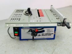 A DRAPER 10" CIRCULAR BENCH SAW - SOLD AS SEEN