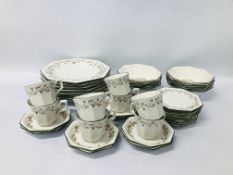 QUANTITY OF JOHNSON BROTHERS ETERNAL BOW TEA AND DINNER WARE.