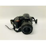 NIKON D5500 DIGITAL SLR CAMERA BODY FITTED WITH NIKON DXVR 18-55 MM LENS S/N 2054989 - SOLD AS SEEN.