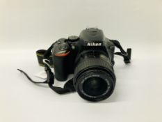 NIKON D5500 DIGITAL SLR CAMERA BODY FITTED WITH NIKON DXVR 18-55 MM LENS S/N 2054989 - SOLD AS SEEN.