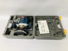 RYOBI PLUNGE ROUTER ERT-1150VN IN ORIGINAL FITTED CASE WITH INSTRUCTIONS AND MANUAL - SOLD AS SEEN.