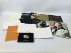COLLECTION OF WATCH BROCHURES TO INCLUDE JAEGER - LE COULTRE, OMEGA, BREITLING, ROLEX ETC.