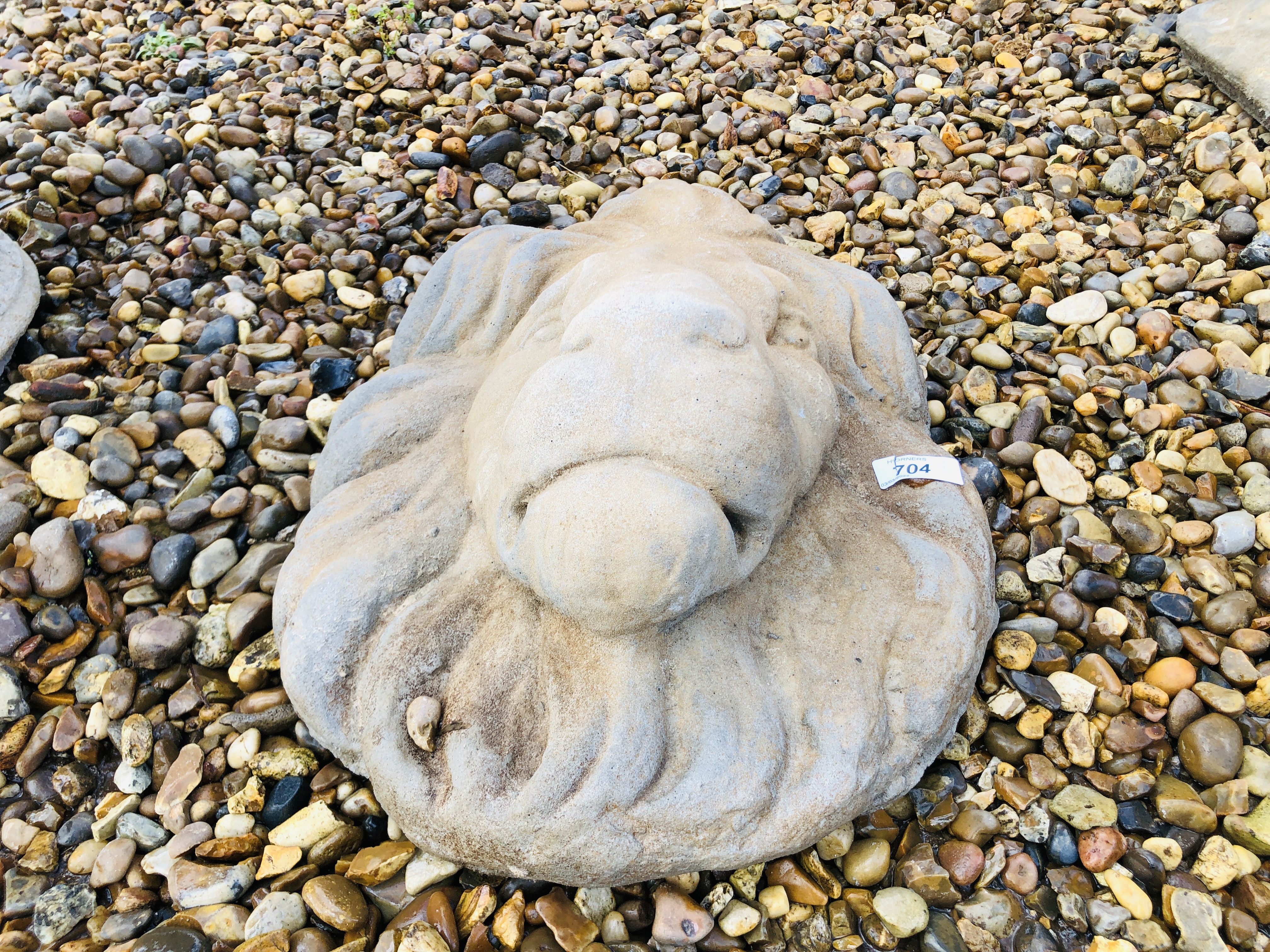 A STONEWORK "LIONS HEAD" WALL MASK HEIGHT 38CM. WIDTH 30CM. - Image 2 of 2