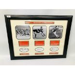 A FRAMED "WELSH RUGBY LEGENDS" COMMERATIVE DISPLAY WITH ORIGINAL SIGNATURES PHIL BENNETT,