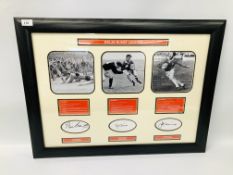 A FRAMED "WELSH RUGBY LEGENDS" COMMERATIVE DISPLAY WITH ORIGINAL SIGNATURES PHIL BENNETT,