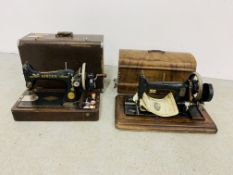 2 X VINTAGE SEWING MACHINES TO INCLUDE