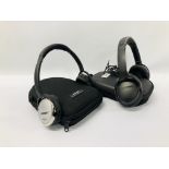 TWO PAIRS OF BOSE NOISE CANCELLING HEADPHONES BOSE QC3 WITH CARRY CASE AND CHARGER AND QC25 WITH