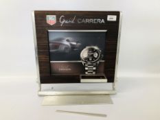 VINTAGE TAG HEUER GRAND CARRERA SHOP DISPLAY STAND.