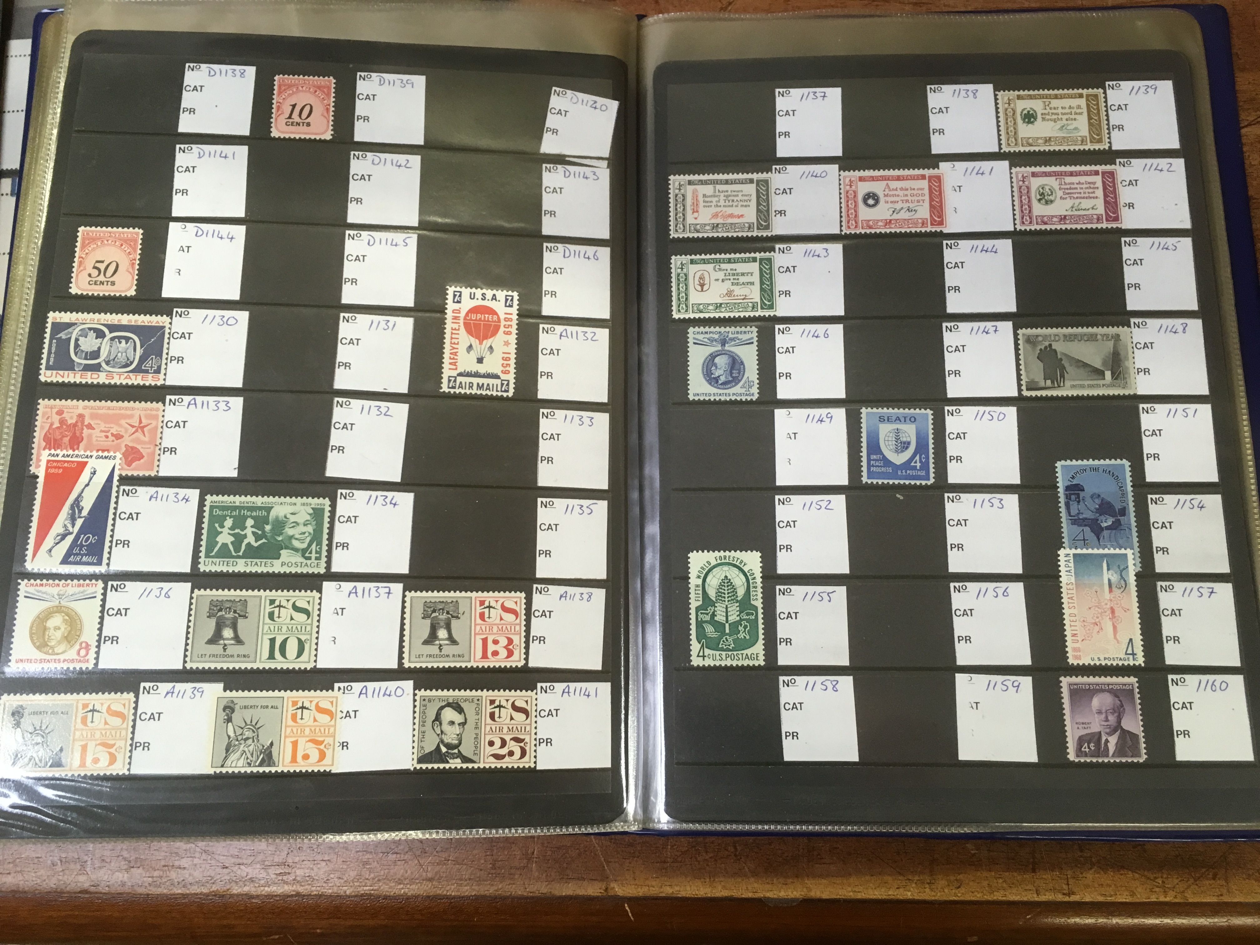 USA MINT STAMP COLLECTION IN THREE FOLDERS. - Image 6 of 6