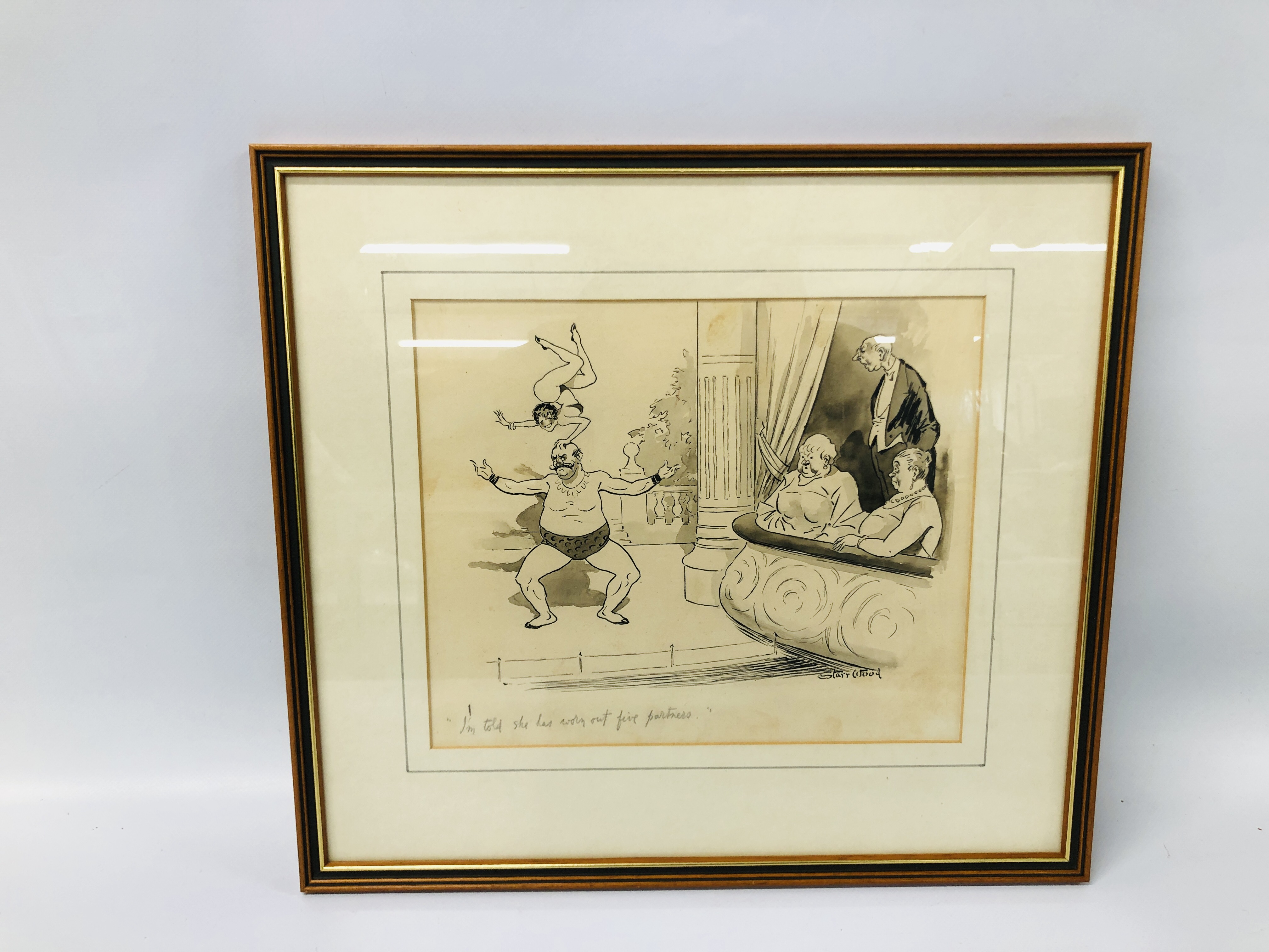 A VINTAGE ORIGINAL PEN AND INK CARTOON SKETCH,