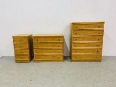 MODERN LIGHT OAK FINISH SIX DRAWER CHEST,