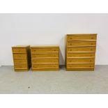 MODERN LIGHT OAK FINISH SIX DRAWER CHEST,