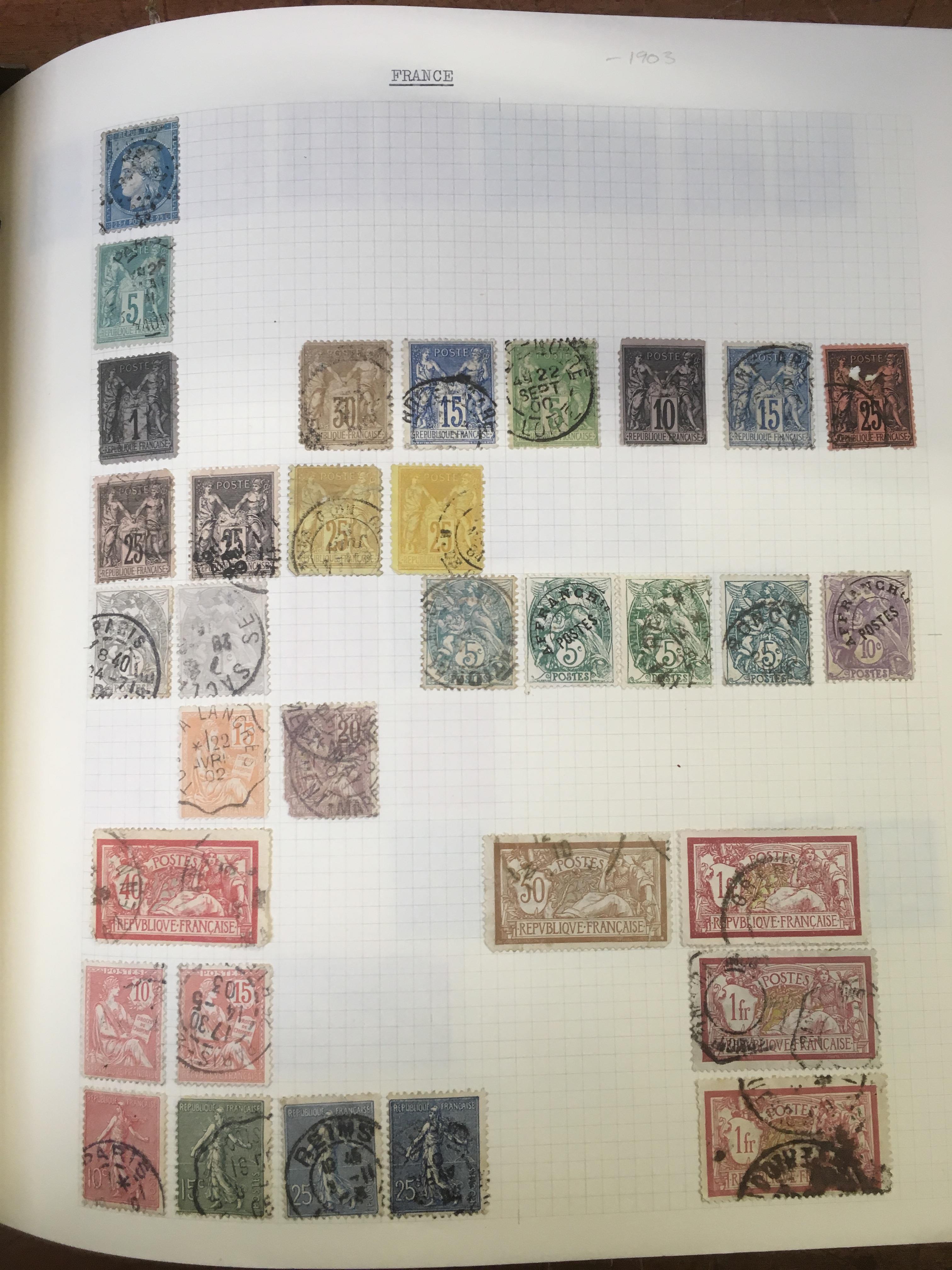 BOX WITH ALL WORLD STAMP COLLECTION IN FOUR "DEVON" ALBUMS ALSO CATALOGUES ETC. - Image 3 of 6