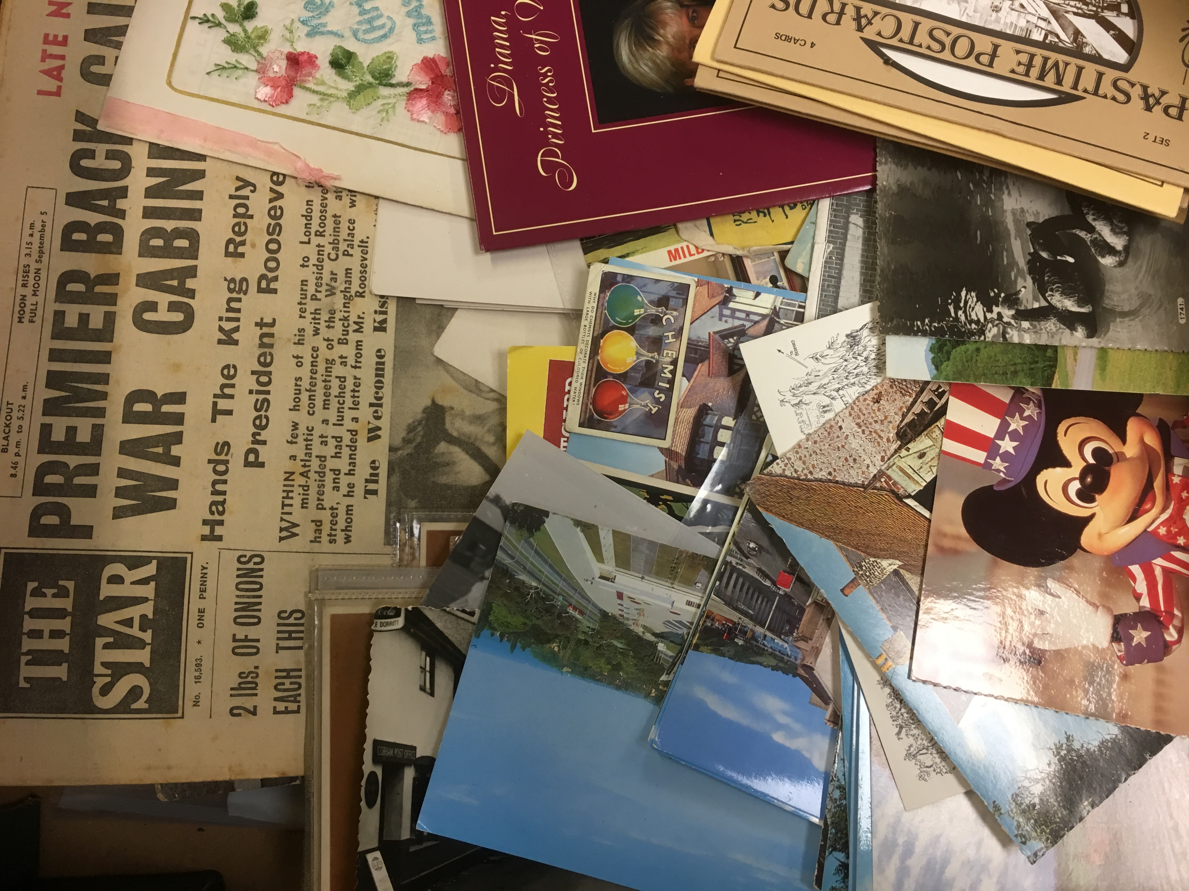 BOX OF EPHEMERA, PHOTOGRAPHS, POSTCARDS, CIGARETTE CARDS ETC. - Image 2 of 2