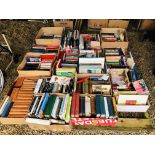 14 BOXES OF ASSORTED BOOKS TO INCLUDE ANTIQUARIAN, HISTORY, NOVELS, ART ETC.