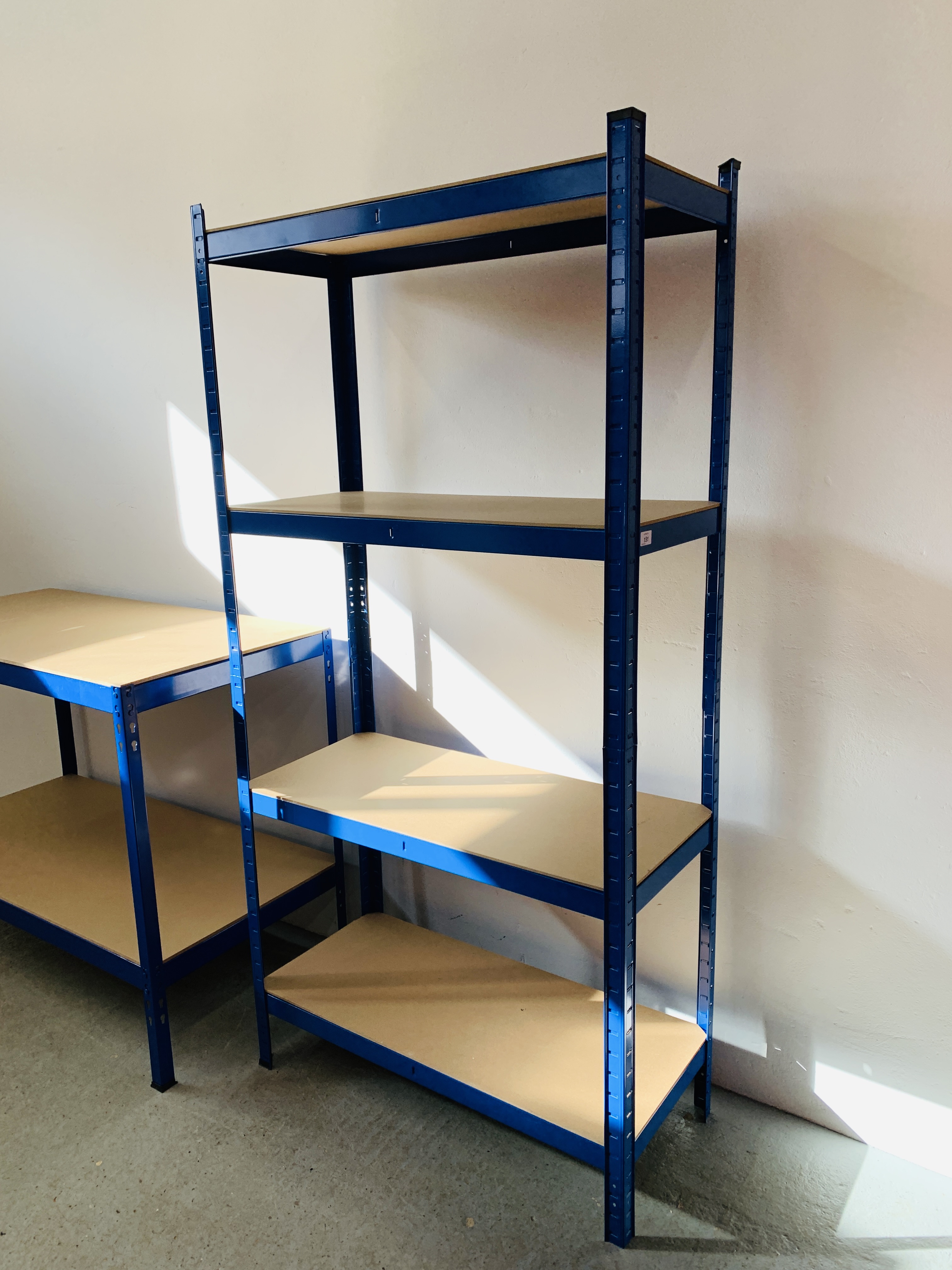 STEEL FRAMED FOUR TIER WORKSHOP SHELVING WIDTH 90CM. DEPTH 40CM. HEIGHT 183CM. - Image 2 of 7