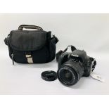 CANON EOS 200D DIGITAL SLR CAMERA BODY FITTED WITH CANON EFS 18-55 MM LENS WITH CAMERA BAG S/N