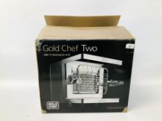 A BOXED GOLD CHEF TWO 800c ROTISSERIE GRILL - SOLD AS SEEN.