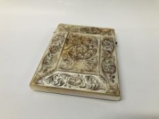 ANTIQUE MOTHER OF PEARL ETCHED CARD CASE.