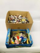 2 X BOXES CONTAINING A COLLECTION OF MAINLY VINTAGE MATCHBOXES, ETC.