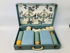 VINTAGE SIRRAM PICNIC CASE AND CONTENTS (NOT COMPLETE)
