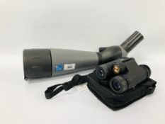 RSPB AG80 SPOTTING SCOPE AND PAIR OF RSPB PUFFIN 8 X 32 BINOCULARS WITH CARRY CASE