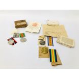 2 X WWII SERVICE MEDALS ALONG WITH 2 X WWI MEDALS 29423 PTE. W.CAPPS. NORFOLK R.