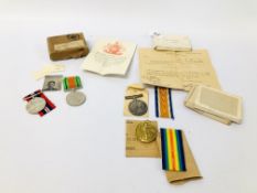 2 X WWII SERVICE MEDALS ALONG WITH 2 X WWI MEDALS 29423 PTE. W.CAPPS. NORFOLK R.