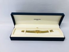 LADIES RAYMOND WEIL WRIST WATCH IN ORIGINAL FITTED BOX (SOME SCRATCHING TO WATCH FACE).