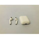 A PAIR OF APPLE EAR PODS WITH CHARGING CASE - NO GUARANTEE OF CONNECTIVITY. SOLD AS SEEN.