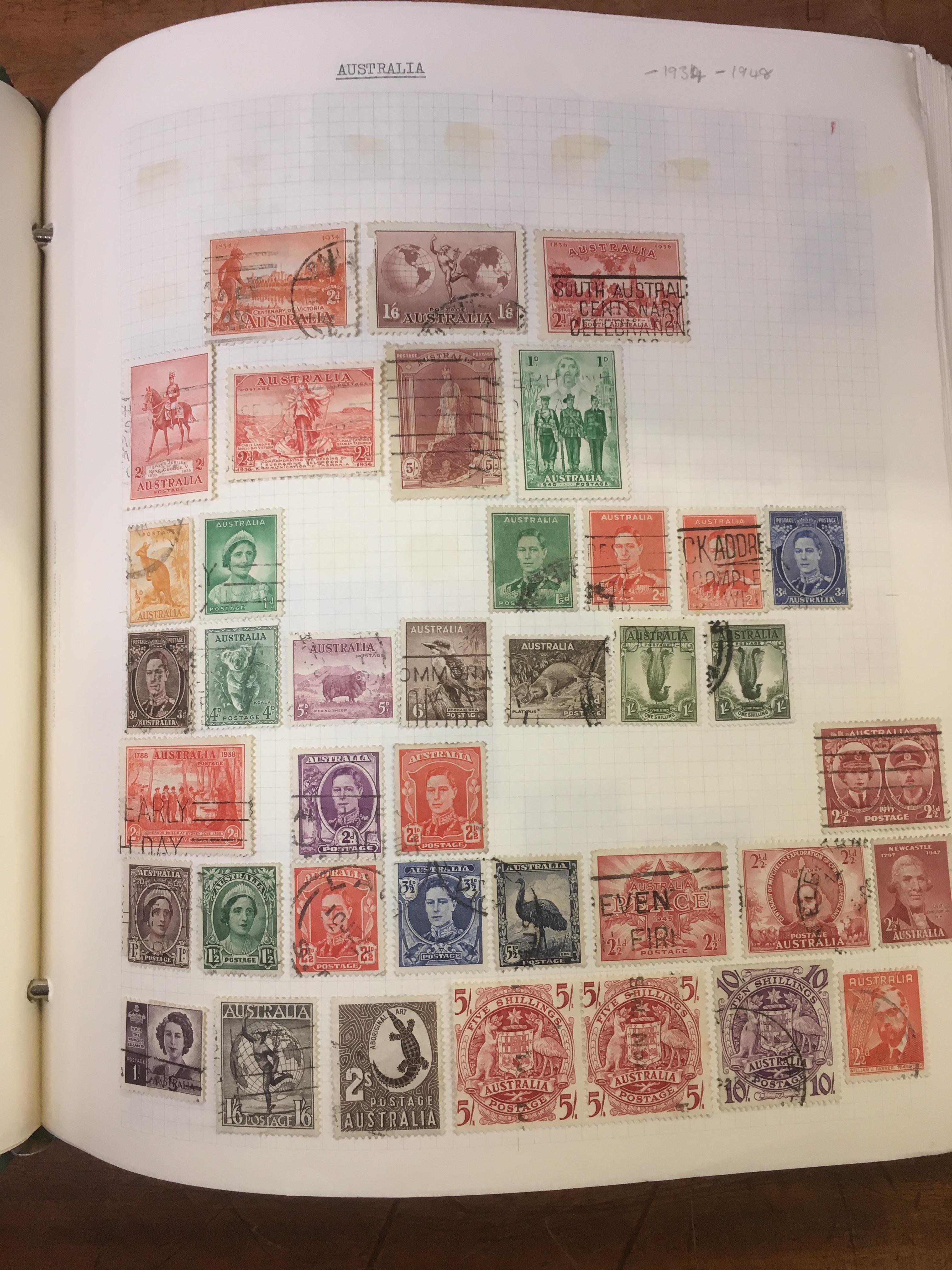 BOX WITH ALL WORLD STAMP COLLECTION IN FOUR "DEVON" ALBUMS ALSO CATALOGUES ETC. - Image 5 of 6
