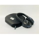 A PAIR OF BOSE SOUNDLINK BLUETOOTH NOISE CANCELLING HEADPHONES MODEL BA2 WITH CARRY CASE - NO