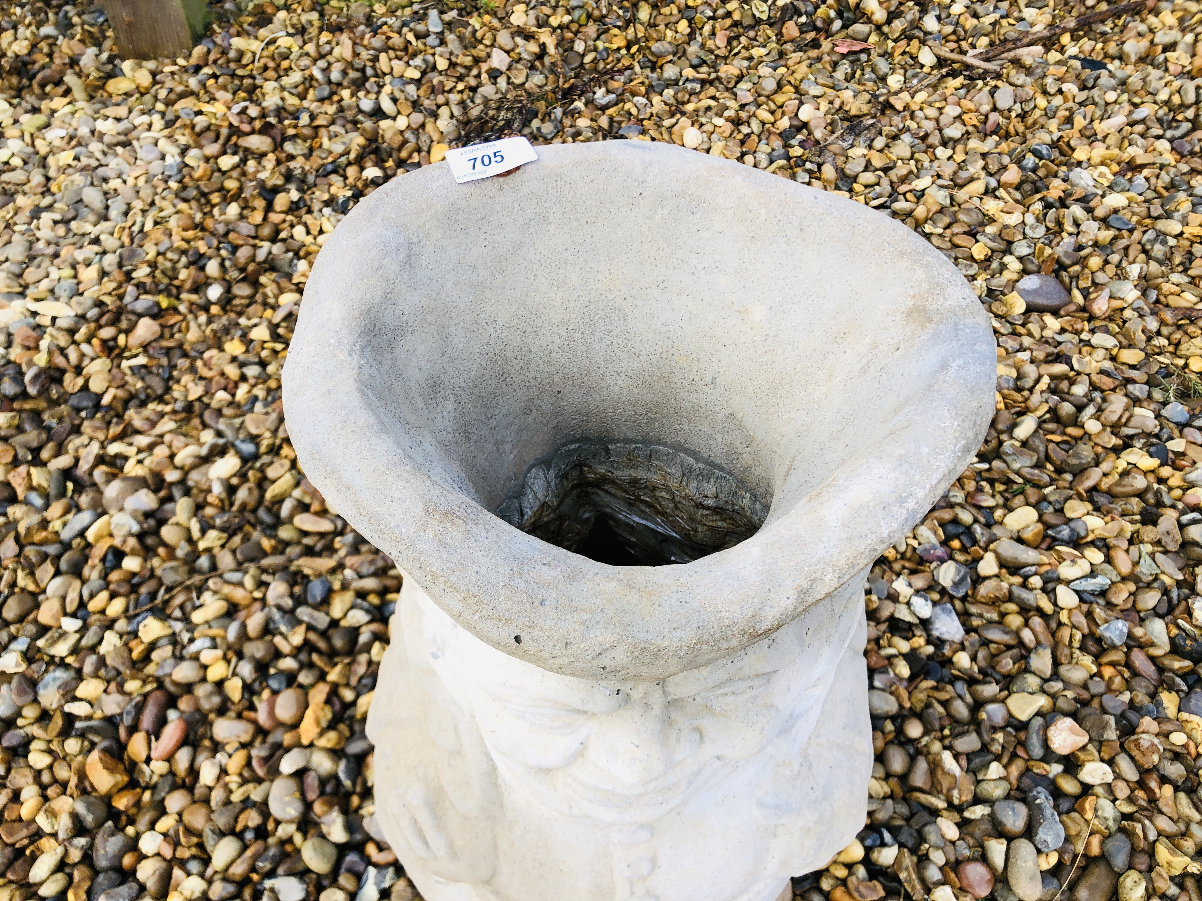 A STONEWORK "TOBY JUG" PLANTER - HEIGHT 40CM. - Image 2 of 2